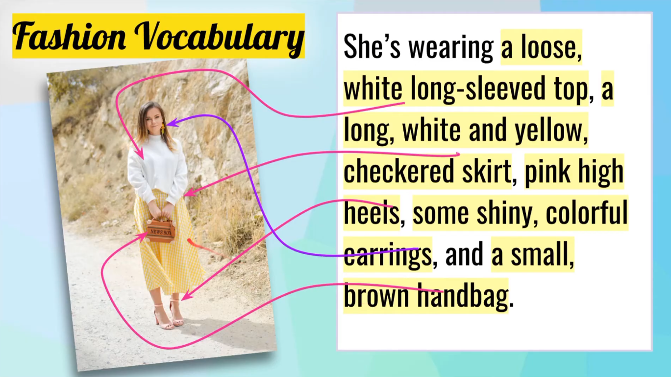 Describing Clothes – English Lesson on Fashion Vocabulary & Grammar