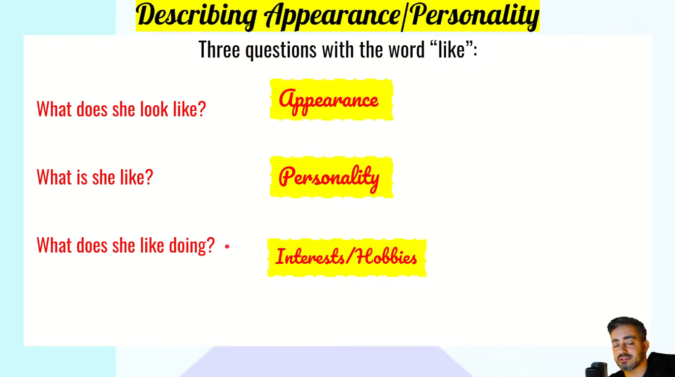 Describing People – Appearance/Personality – What do you look like? – Elementary Speaking