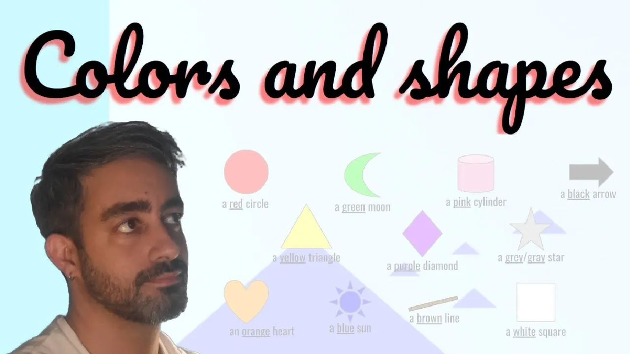 Colors and Shapes – Easy English Lesson for Beginners – What color is it?